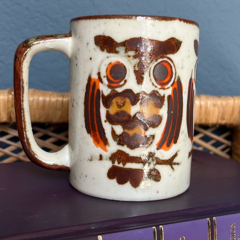 Vintage | Otagiri | Owl | Speckled Stoneware | Coffee Mug